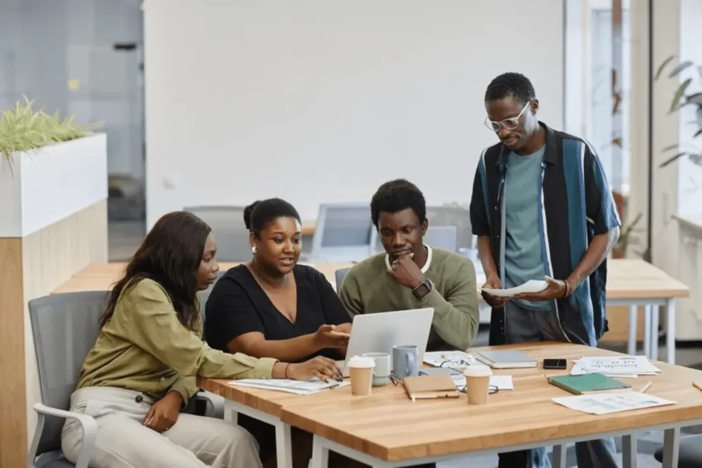 Desiq Studio Team Meeting With Clients, A Web Design Company In Takoradi, Ghana